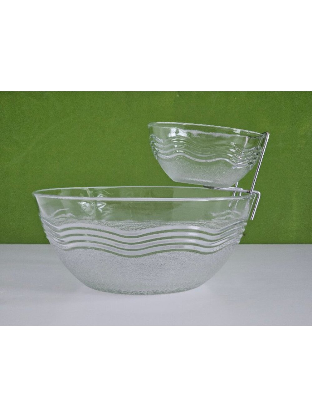 Vintage Pasari Clear Chip and Dip Bowl Set New In Box, Vintage Entertaining